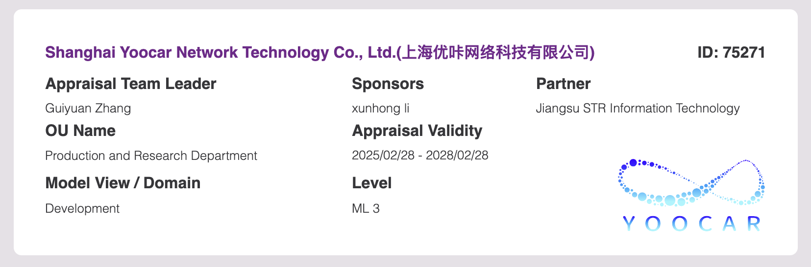 上海优咔网络科技再度通过CMMI3级认证